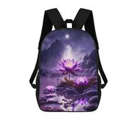 sinyumoney Lotus Pond Moonlit Scene Mochila Infantil, Mochila Escolar De Gran Capacidad Para Estudiantes, Mochila Para Libros, Mochila Para Niños, Niñas, Adultos Y Adolescentes 17inch
