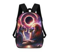 sinyumoney Love at The Eclipse Mochila De Peluche Con Dibujos Animados, Mochila 3D Para Niños, Bolsa Escolar, Idea De Regalo De Cumpleaños Para Niños Y Niñas 17inch