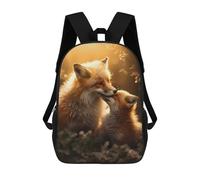 sinyumoney Love Couple Romance Foxes Mochila Escolar Para Niños De 17 Pulgadas, Mochila Informal De Viaje Para Niños Y Niñas, Mochila De Gran Capacidad Para El Día A Día 17inch