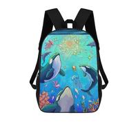 sinyumoney Love Orcas And Coral Reef Mochilas Infantiles Mochila Escolar Mochila Impresa En 3D Para Niños Mochilas De Viaje Bolsas Para Libros Mochila Escolar Para Niños 17inch