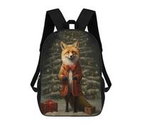 sinyumoney Lovely Xmas Red Fox Mochilas Para Niños Y Estudiantes, Mochilas Escolares Impresas En 3D, Mochilas Para Estudiantes De Primaria Y Secundaria Para Niños Y Niñas 17inch