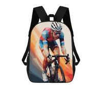 sinyumoney Low Poly Cyclist Mochila Escolar Infantil Impresa En 3D Para Niños, Mochilas De Viaje De Alta Capacidad, Bolsas Para Libros, Mochila Escolar Infantil 17inch