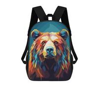 sinyumoney Low Poly Grizzly Bear Mochilas Para Niños, Mochilas Escolares Personalizadas En 3D Para Niños Y Niñas, Mochilas Escolares Grandes, Mochilas Informales Para El Día A Día 17inch