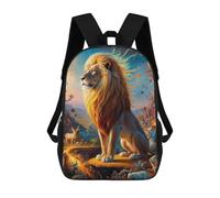 sinyumoney Luminous Lion 2 Mochilas Para Niños Mochila Escolar De Moda Mochila Escolar Impresa En 3D Para Niños Estudiantes De Primaria Y Secundaria 17inch