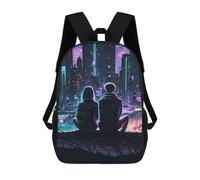 sinyumoney Luminous Neon City Mochila Escolar Impresa En 3D 17inch Mochila Escolar Infantil Mochilas De Viaje Mochila Informal De Moda Para Niños Y Estudiantes