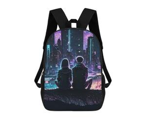 sinyumoney Luminous Neon City Mochila Escolar Para Ordenador, Para El Colegio/trabajo/viajes Para Niñas, Niños Y Adolescentes 17inch