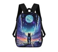 sinyumoney Luna Night Wolf Landscape Mochilas Para Niños Mochila Escolar Mochila Escolar Impresa En 3D Para Niños Estudiantes De Primaria Y Secundaria 17inch