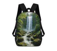 sinyumoney Lush Waterfall Scene Mochila Infantil De 17 Pulgadas, Mochila Escolar Con Estampado 3D De Dibujos Animados Para Niños Y Adolescentes.