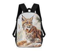 sinyumoney Lynx Family Minimalist Mochila Escolar Infantil Estampada Para Adultos Y Niños, Mochila De Viaje Para El Día A Día 17inch