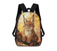 sinyumoney Lynx in Autumn Forest Mochila Escolar Infantil Impresa En 3D Para Niños, Mochilas De Viaje, Bolsas Para Libros Para Niños Estudiantes De Primaria 17inch