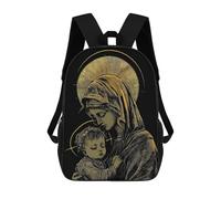 sinyumoney Madonna And Child Golden Illustration Mochila Infantil, Mochila Escolar Impresa En 3D, Mochila Para Niños Y Niñas, Mochila Escolar Ajustable Para La Escuela Primaria 17inch