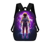sinyumoney Magenta Neon Astronaut Mochilas De Moda Impresas En 3D 17inch Mochila Escolar Informal Para Niños De Primaria Y Secundaria