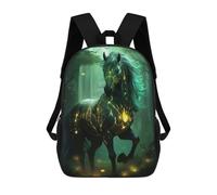sinyumoney Magic Forest Horse Mochila Escolar Infantil Impresa En 3D Para Niños, Mochilas De Viaje De Alta Capacidad, Bolsas Para Libros, Mochila Escolar Infantil 17inch