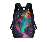 sinyumoney Magic Forest Mochila Escolar Infantil Impresa En 3D 17inch Mochilas Escolares Para Niños, Estilo Casual Y Moderno, Mochilas De Viaje De Alta Capacidad