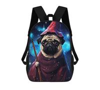 sinyumoney Magic Pug Retro Pixel Art Mochila Escolar Resistente Al Agua, Mochila De Viaje, Bolsa Para Computadora Para Campus, Viajes Al Aire Libre, Deportes 17inch