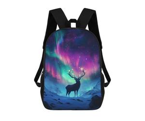 sinyumoney Magical Aurora Deer Nature Mochila Escolar, Mochila Informal, Mochila De Día, Mochila Escolar, De Trabajo, De Viaje Para Niñas, Adolescentes 17inch