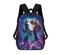 sinyumoney Magical Beagle in Flowers Mochila Escolar Grande Resistente Al Agua Para Portátil Para Niñas Y Adolescentes 17inch