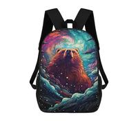 sinyumoney Magical Bear Aurora Mochila Escolar Grande Para Niños Para El Campus, Actividades Al Aire Libre, Viajes Y Deportes 17inch