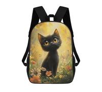 sinyumoney Magical Black Cat Garden 17inch Mochila Escolar Impresa En 3D Para Niños, Mochila Escolar Informal De Moda, Mochilas De Viaje Para Niños Y Estudiantes.