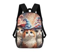 sinyumoney Magical Cat Hats Fantasy Mochilas Infantiles Mochila Escolar Impresa En 3D Para Niños Mochilas De Viaje Bolsas Para Libros Para Niños 17inch Mochila Escolar