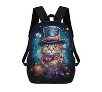 sinyumoney Magical Cat in Top Hat Mochila Infantil De 17 Pulgadas, Mochila Escolar Con Estampado 3D De Dibujos Animados Para Niños Y Adolescentes.