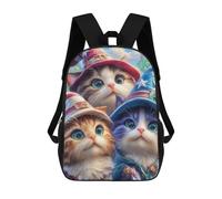 sinyumoney Magical Cat Trio Mochila Escolar Infantil De 17 Pulgadas Con Estampado 3D, Mochila Moderna Para Niños, Mochilas De Viaje, Bolsas Para Libros, Mochila Escolar Infantil
