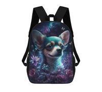 sinyumoney Magical Chihuahua in Flowers Mochila Escolar, Mochila De Negocios, Mochila Impermeable Para Libros Para Hombres, Mujeres Y Adolescentes 17inch