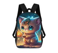 sinyumoney Magical Christmas Kitten Mochila Escolar Secundaria Informal Para Viajes, Mochilas Para La Escuela Secundaria, Para Acampar, Aventuras Al Aire Libre Y Viajes Diarios 17inch