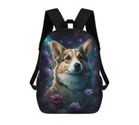 sinyumoney Magical Corgi Garden Art Print Mochila Escolar Infantil Impresa En 3D Para Niños, Mochila De Viaje De Alta Capacidad, Mochilas Para Libros De 17 Pulgadas Para Niños