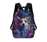 sinyumoney Magical Corgi in Floral Fantasy Mochila Escolar, Mochila Para Portátil, Mochila Para Niños/niñas/adolescentes 17inch