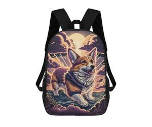 sinyumoney Magical Corgi Sunset Art Print Mochilas Escolares, De Viaje Y Universitarias Para Hombres, Mujeres Y Adolescentes 17inch
