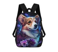 sinyumoney Magical Corgi with Flowers -1 Mochila Escolar Para La Escuela Secundaria, Preparatoria, Universidad Y Viajes Para Niños/niñas/adolescentes 17inch