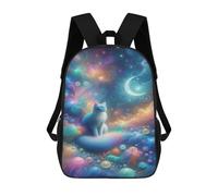 sinyumoney Magical Cosmic Cat Artwork Mochila Escolar Infantil Impresa En 3D 17inch Mochilas De Moda Para Niños De Primaria Y Secundaria