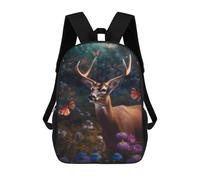sinyumoney Magical Deer Butterflies Mochila Infantil, Mochila Escolar Para Niños, Mochila Escolar Infantil Con Estampado 3D De Dibujos Animados, Mochila De Gran Capacidad Para Niños Y Niñas 17inch