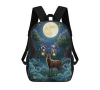 sinyumoney Magical Deer in Moonlight Forest Mochila, Mochila Escolar Impresa En 3D, Bolsa Para El Almuerzo Escolar, Mochila De Viaje, Mochila Para Amigos, Mochila Escolar Para Niñas Y Niños 17inch