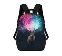 sinyumoney Magical Deer with Moon Antlers Mochila Escolar Mochilas Escolares Para Niñas Y Niños Mochila Con Bolsillo Mochila Escolar De Moda Para Niños 17inch