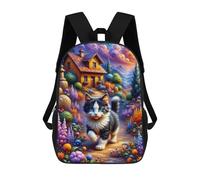 sinyumoney Magical Fantasy Cat Garden Mochila Escolar Impresa En 3D 17inch Mochila Escolar Infantil Mochilas De Viaje Mochila Informal De Moda Para Niños Y Estudiantes