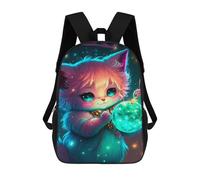 sinyumoney Magical Fantasy Kitten Art Print Mochila Escolar Infantil De 17 Pulgadas Con Estampado 3D De Películas De Anime Para Niños, Mochila De Viaje, Mochila Escolar Infantil