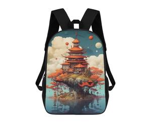 sinyumoney Magical Floating Village Mochilas Escolares Para Niños Y Niñas, Mochilas Deportivas Informales Para Primaria, Mochilas De Gran Capacidad Para Libros 17inch