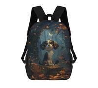 sinyumoney Magical Forest Adventure with Cute Dog Mochila Mochila Informal Para El Día A Día, Para La Escuela, El Trabajo Y Los Viajes Para Hombres, Mujeres Y Adolescentes 17inch