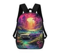 sinyumoney Magical Forest Car Adventure Mochila Escolar Infantil De 17 Pulgadas Con Estampado 3D, Mochila Moderna Para Niños, Mochilas De Viaje, Bolsas Para Libros, Mochila Escolar Infantil