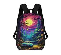 sinyumoney Magical Forest Drive Mochila Escolar Infantil De 17 Pulgadas, Mochila Escolar Impresa En 3D Para Niños De Primaria Y Secundaria