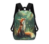 sinyumoney Magical Forest Fox Mochilas De 17 Pulgadas Para Niños, Mochilas Escolares Impresas En 3D Para Estudiantes De Primaria Y Secundaria, Para Niños Y Niñas.