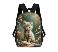 sinyumoney Magical Forest Kitten Mochilas Infantiles Impresas En 3D Para Niños. Mochilas De Viaje De Moda Para Niños. Mochila Escolar Para Estudiantes De Primaria Y Secundaria.