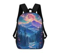 sinyumoney Magical Forest Moonlit Night Mochilas De 17 Pulgadas Para Niños, Mochilas Escolares Impresas En 3D Para Estudiantes De Primaria Y Secundaria, Para Niños Y Niñas.
