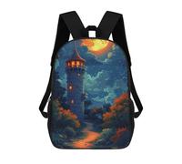 sinyumoney Magical Forest Pathway with Tower Mochila Grande, Ligera E Informal Para El Campus, Actividades Al Aire Libre, Viajes Y Deportes 17inch
