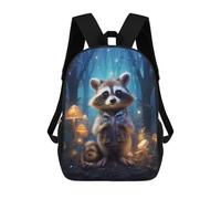 sinyumoney Magical Forest Raccoon Adventure Mochilas Escolares Para Niños Y Niñas, Mochilas Deportivas Informales Para Primaria, Mochilas De Gran Capacidad Para Libros 17inch