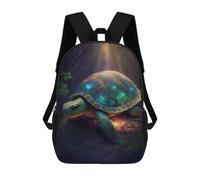 sinyumoney Magical Forest Turtle Art Print Mochilas Escolares De Moda Para Papelería, Impermeables, Informales, Para Hombres, Mujeres Y Adolescentes 17inch