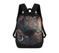 sinyumoney Magical Forest Wolf Art Print Mochila Infantil De 17 Pulgadas, Mochila Escolar Con Estampado 3D De Dibujos Animados Para Niños Y Adolescentes.