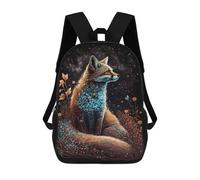 sinyumoney Magical Fox Art Print Mochila Escolar Infantil De 17 Pulgadas, Impresa En 3D, Estilo Casual, Para Niños, Ideal Para Viajes, Como Mochila Escolar O Para Llevar Libros.